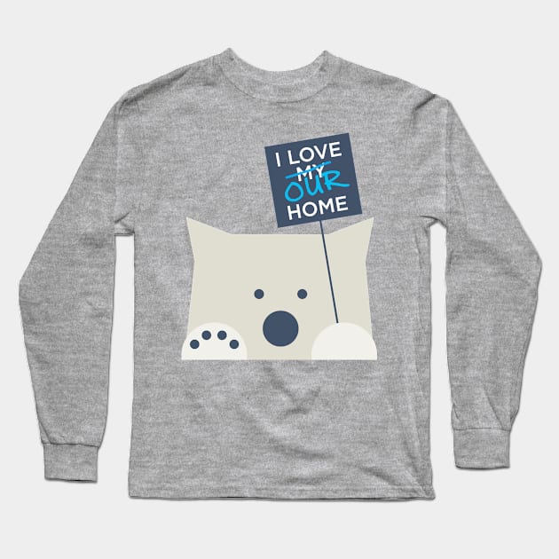 I Love Our Home (Polar Bear Strike), Warm Gray Long Sleeve T-Shirt by ABKS